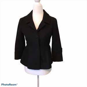 Ann Taylor Loft black button front blazer 0P